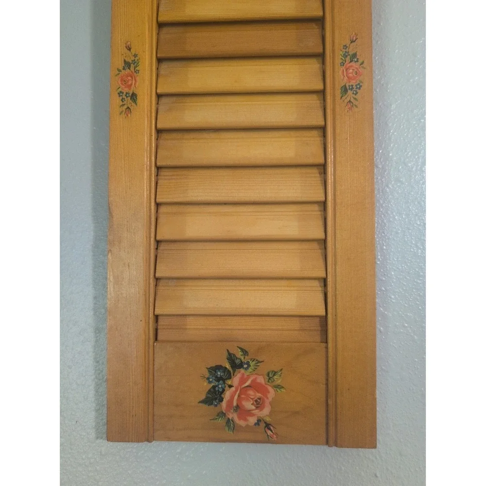 Vintage Wooden Louvered Wall Panel 20